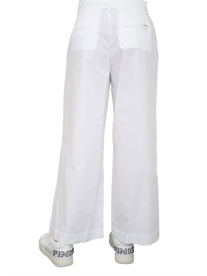 LIU JO Pantaloni Liu-Jo a palazzo cropped con cintura bianco in DONNA