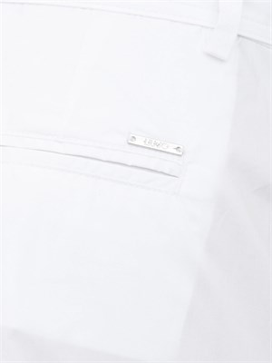 LIU JO Pantaloni Liu-Jo a palazzo cropped con cintura bianco in DONNA