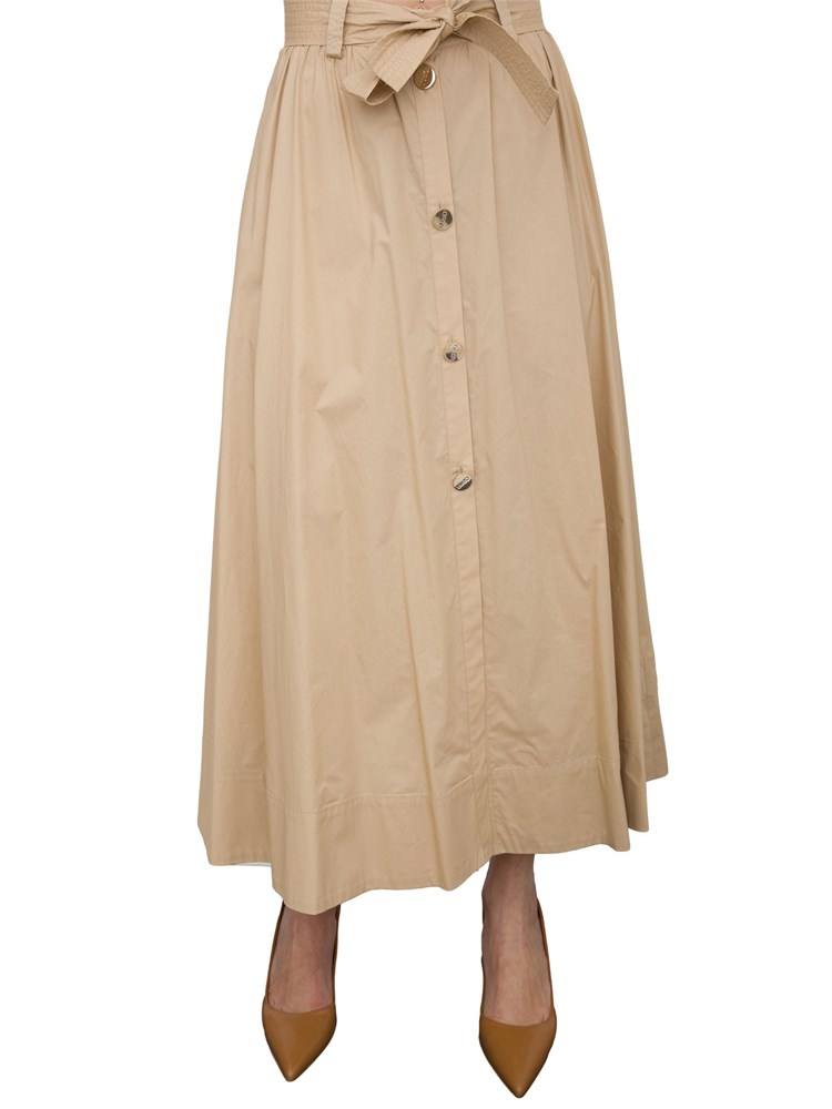 LIU JO Gonna midi Liu-jo con cintura beige