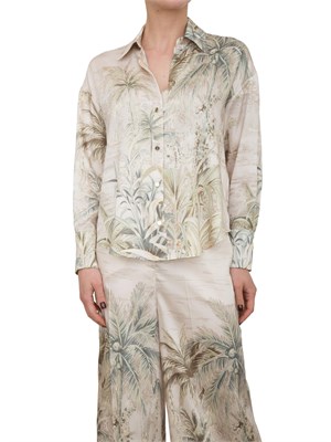LIU JO Camicia in twill Liu-jo con stampa tropicale in DONNA