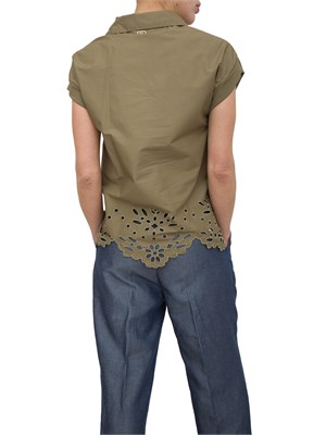 LIU JO T-shirt Liu-Jo verde con colletto in DONNA