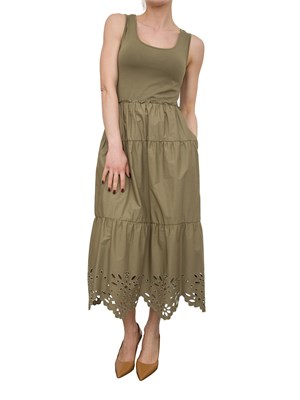 LIU JO Abito Liu-Jo verde in cotone con ricami in DONNA