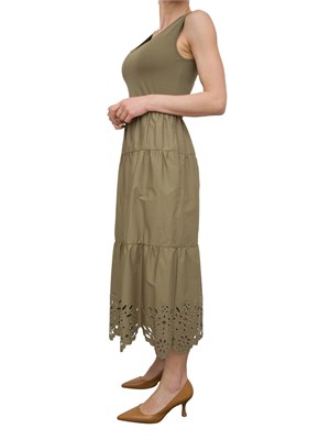 LIU JO Abito Liu-Jo verde in cotone con ricami in DONNA