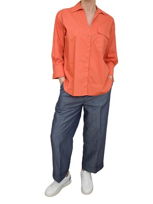 LIU JO Camicia Liu-Jo arancione in cotone con stampa in DONNA