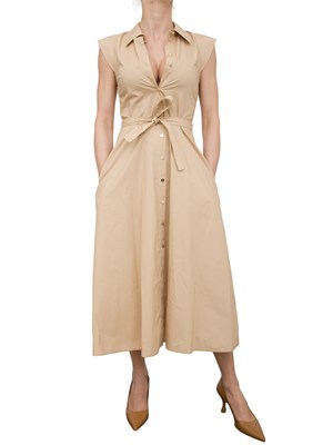 LIU JO Abito chemisier Liu-jo in popeline beige in DONNA