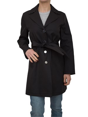 Trench nero Liu Jo bottoni logati argento in DONNA