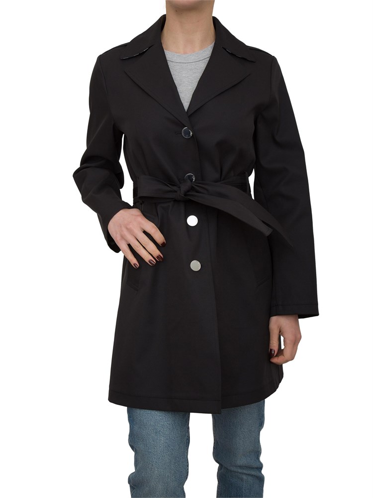 Trench nero Liu Jo bottoni logati argento