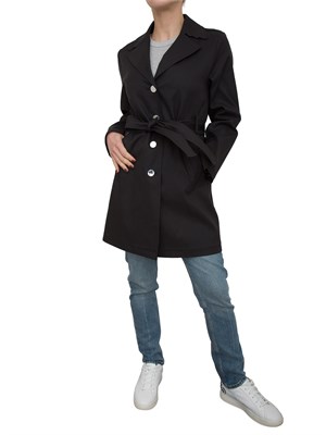 Trench nero Liu Jo bottoni logati argento in DONNA