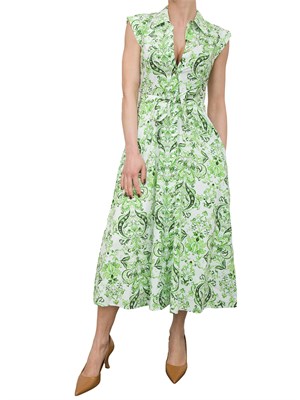 LIU JO Abito chemisier Liu-jo in popeline verde in DONNA
