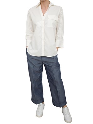 LIU JO Camicia Liu-Jo bianco in cotone con stampa in DONNA