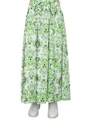 LIU JO Gonna midi Liu-Jo verde in popeline in DONNA