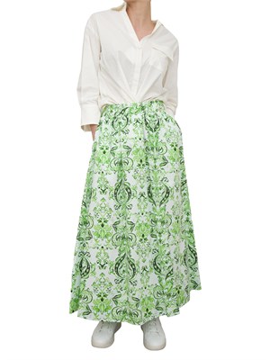 LIU JO Gonna midi Liu-Jo verde in popeline in DONNA
