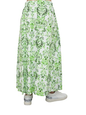 LIU JO Gonna midi Liu-Jo verde in popeline in DONNA