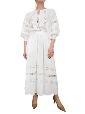 LIU JO Gonna in cotone Liu-jo con ricamo bianco in DONNA