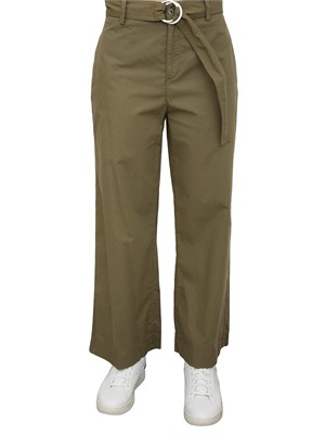 LIU JO Pantaloni Liu-Jo a palazzo cropped con cintura verde in DONNA