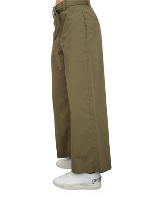 LIU JO Pantaloni Liu-Jo a palazzo cropped con cintura verde in DONNA