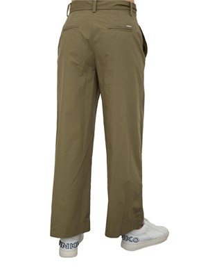 LIU JO Pantaloni Liu-Jo a palazzo cropped con cintura verde in DONNA