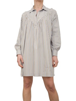 LIU JO Abito in popeline Liu-jo a righe con placca logo sul retro in DONNA