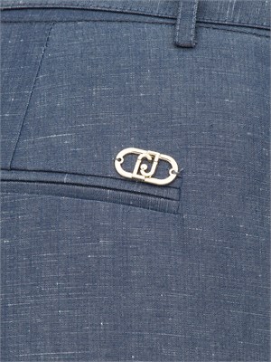 LIU JO Pantaloni Liu-Jo in misto lino con cintura blu denim in DONNA