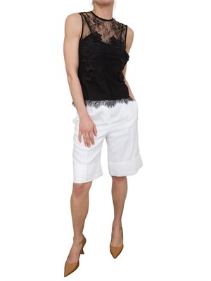 Top slim Blugirl in pizzo nero con ricamo in DONNA