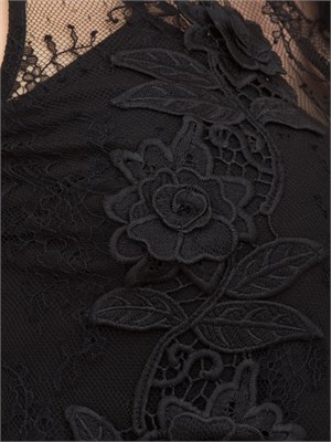 Top slim Blugirl in pizzo nero con ricamo in DONNA