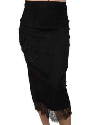Gonna tubino Blugirl in pizzo nero con ricamo in DONNA