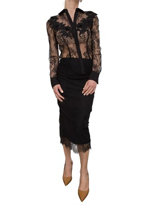 Gonna tubino Blugirl in pizzo nero con ricamo in DONNA