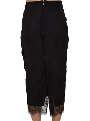 Gonna tubino Blugirl in pizzo nero con ricamo in DONNA