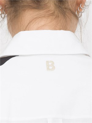 Camicia bianca Blugirl in popeline con stampa a rose nere in DONNA