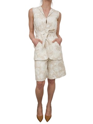 Bermuda Blugirl in jacquard floreale color panna in DONNA