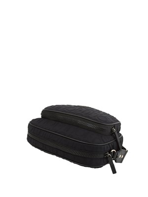 Borsa a tracolla nera in scuba Liu Jo donna con logo rilievo all-over in DONNA