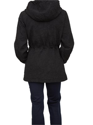 Giaccone nero Liu Jo effetto crinkle con cappuccio e coulisse in DONNA