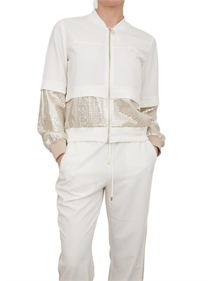 Felpa panna Liu Jo con paillettes effetto bomber in DONNA