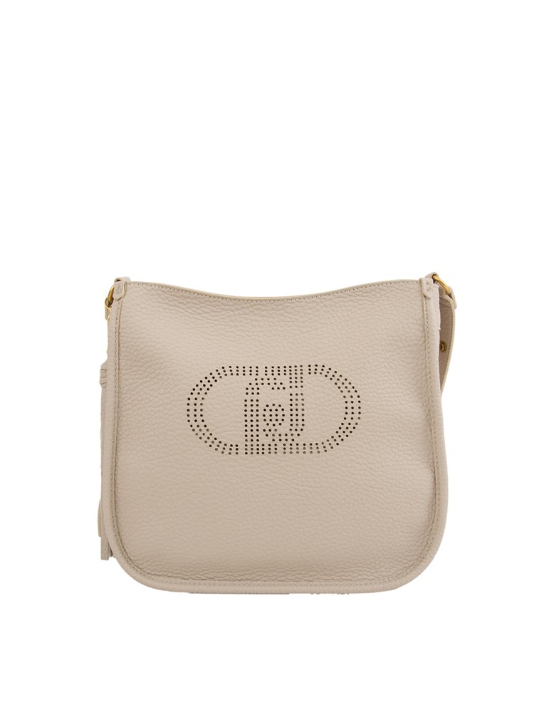 Borsa a tracolla Liu Jo beige con logo traforato