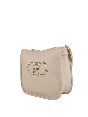 Borsa a tracolla Liu Jo beige con logo traforato in DONNA