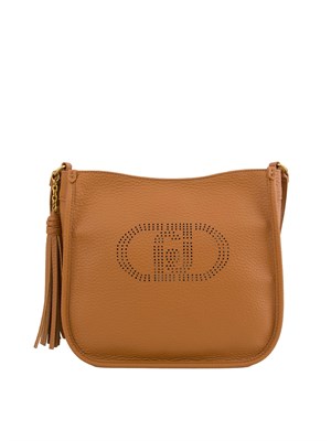 Borsa a tracolla Liu Jo marrone chiaro con logo traforato in DONNA