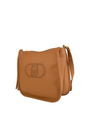 Borsa a tracolla Liu Jo marrone chiaro con logo traforato in DONNA