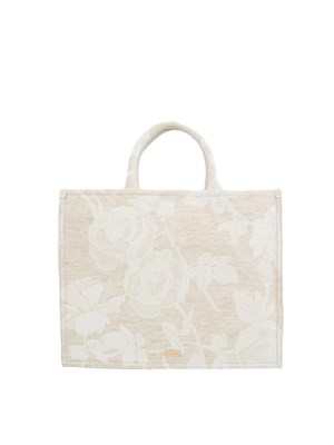 Borsa shopper beige Blugirl jacquard a rose in DONNA