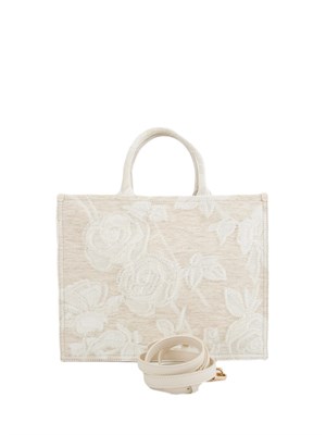Borsa shopper beige Blugirl jacquard a rose in DONNA