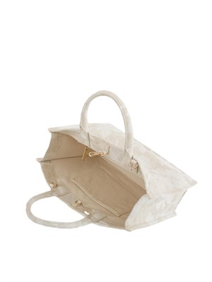 Borsa shopper beige Blugirl jacquard a rose in DONNA