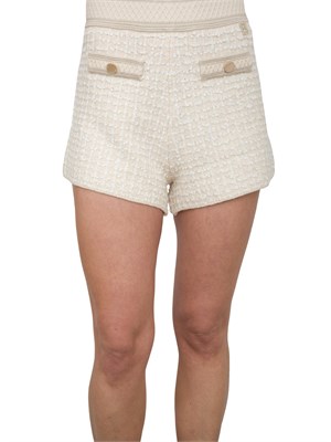 Shorts Blugirl bianco in maglia jacquard bouclé in DONNA