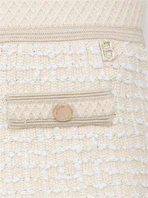 Shorts Blugirl bianco in maglia jacquard bouclé in DONNA