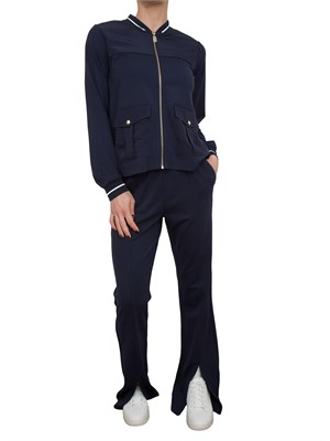 Pantalone tuta blu Liu Jo modello flare con spacchi in DONNA