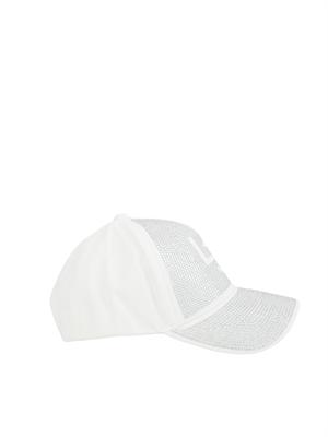 Cappello Liu Jo bianco con strass tono su tono in DONNA