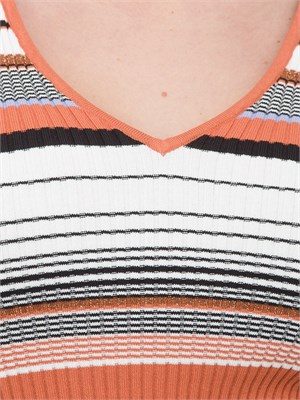 Maglia Liu Jo con fantasia righe multicolor e scollo V in DONNA