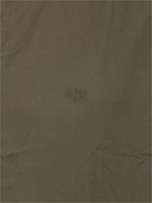 ARMANI EXCHANGE Camicia coreana  A.X. in misto lino verde in UOMO