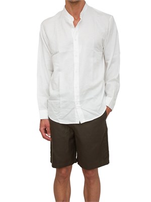 ARMANI EXCHANGE Camicia coreana  A.X. in misto lino bianco in UOMO