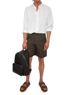 ARMANI EXCHANGE Camicia coreana  A.X. in misto lino bianco in UOMO
