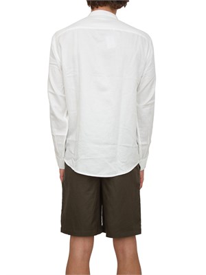 ARMANI EXCHANGE Camicia coreana  A.X. in misto lino bianco in UOMO