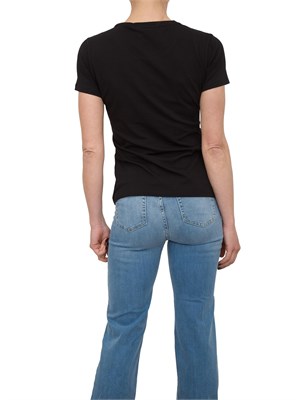 T-shirt nera Liu Jo con logo e strass in DONNA